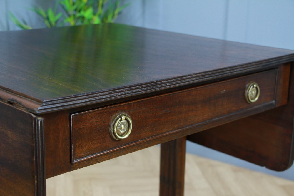 Antique Original Georgian Regency Small Mahogany Pembroke Drop Leaf Sofa Table View IX