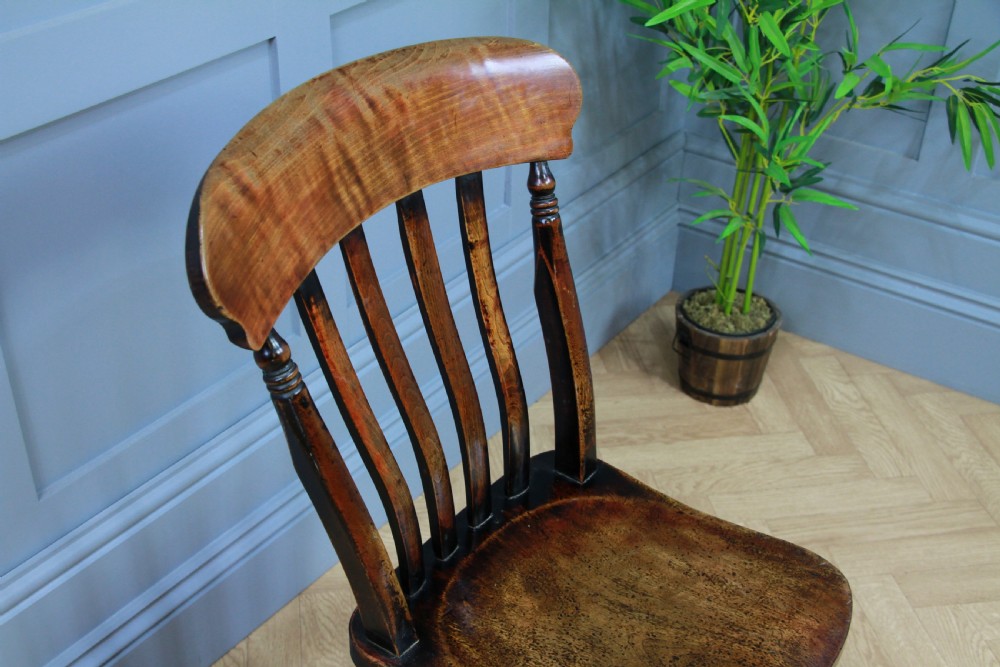 Harlequin Set of 4 Antique Original Victorian Slat Back Windsor Kitchen Chairs View XI