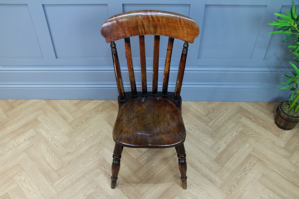 Harlequin Set of 4 Antique Original Victorian Slat Back Windsor Kitchen Chairs View XII