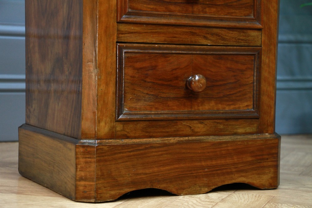 Antique 19th Century French Walnut & Marble Bedside Cupboard View XII