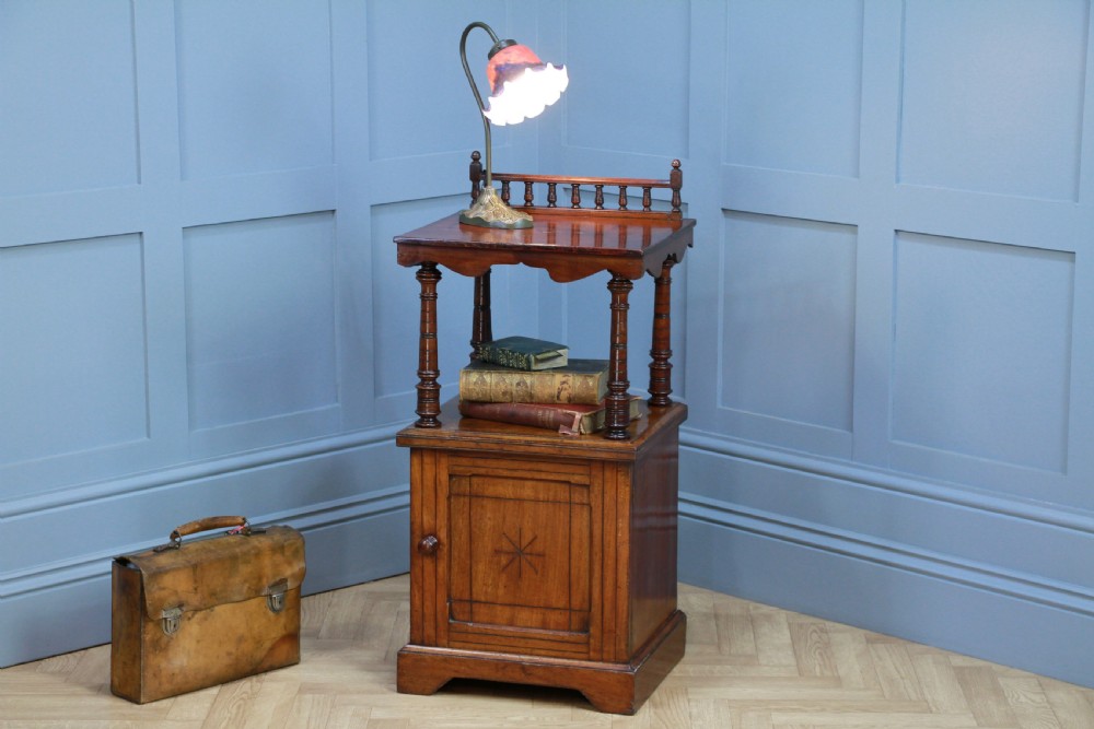 Antique Edwardian Mahogany Open Shelf Bedside Cupboard C1900