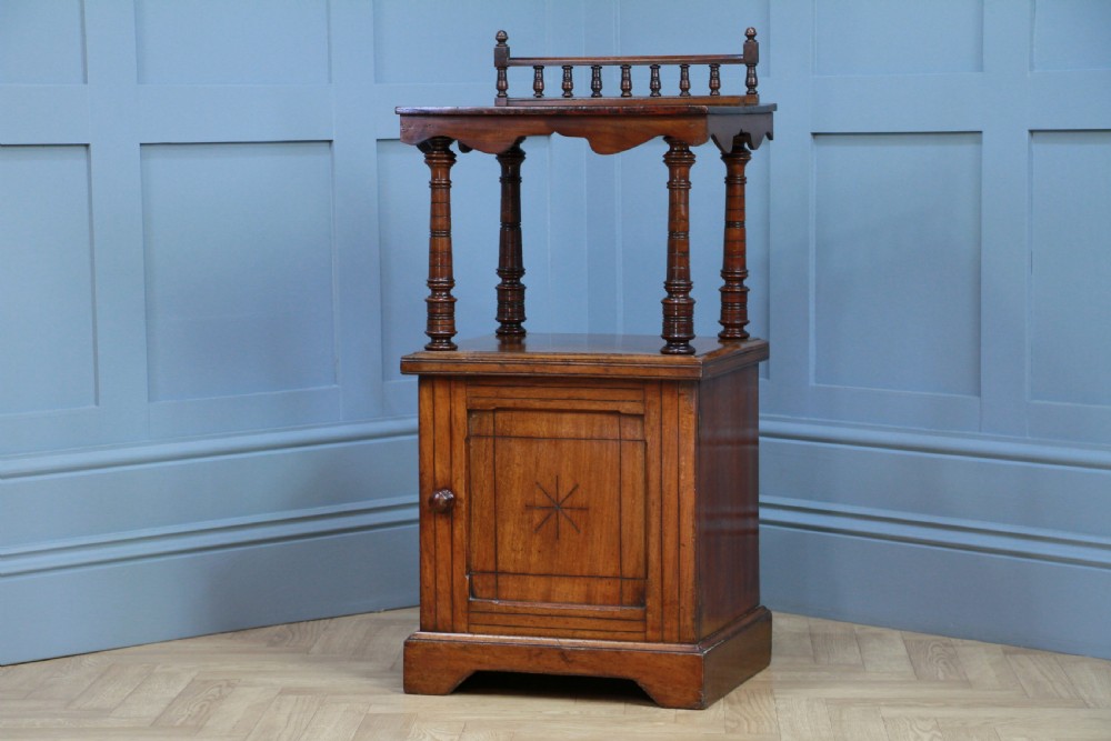 Antique Edwardian Mahogany Open Shelf Bedside Cupboard C1900 View II