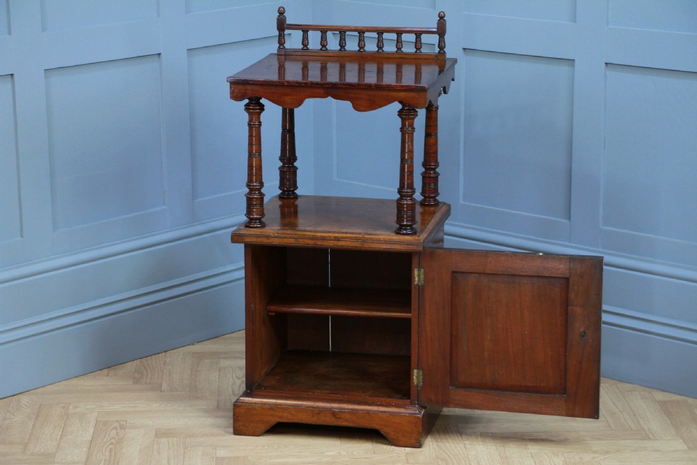 Antique Edwardian Mahogany Open Shelf Bedside Cupboard C1900 View IV