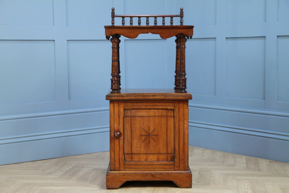 Antique Edwardian Mahogany Open Shelf Bedside Cupboard C1900 View V