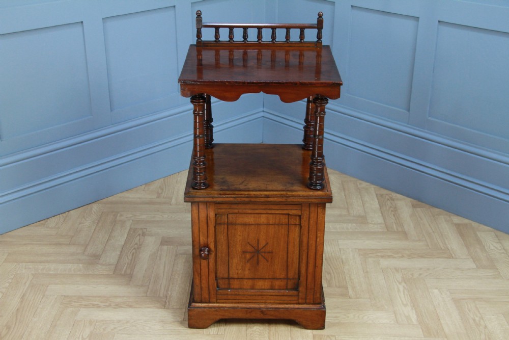 Antique Edwardian Mahogany Open Shelf Bedside Cupboard C1900 View VI