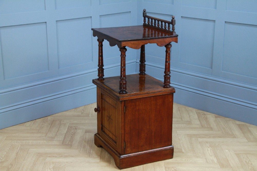 Antique Edwardian Mahogany Open Shelf Bedside Cupboard C1900 View IX