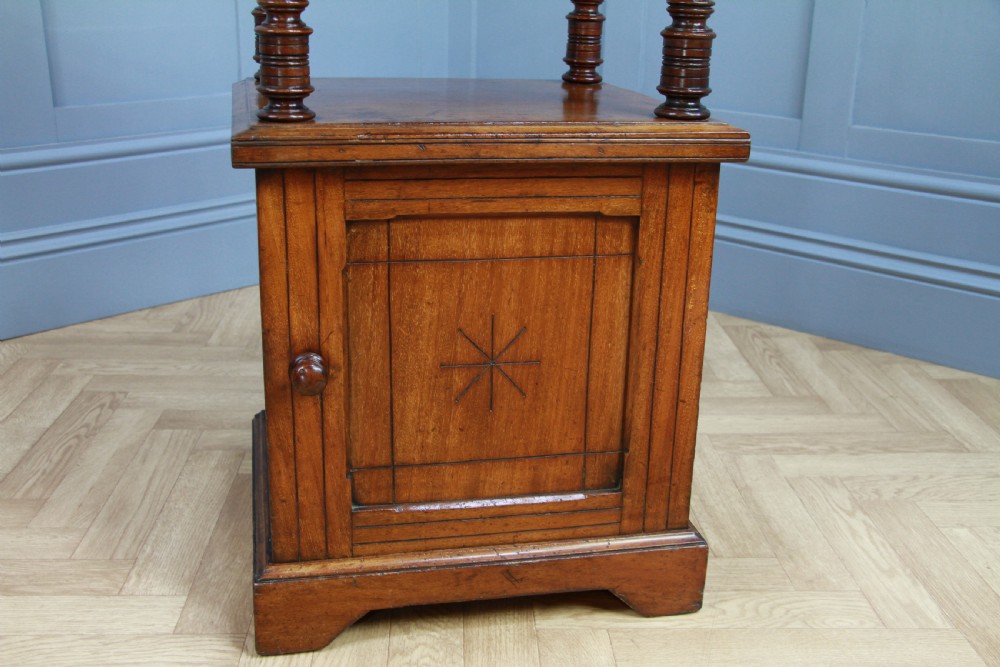 Antique Edwardian Mahogany Open Shelf Bedside Cupboard C1900 View XII