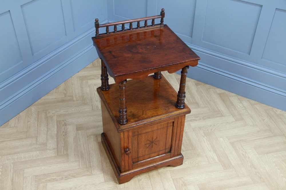 Antique Edwardian Mahogany Open Shelf Bedside Cupboard C1900 View XIII