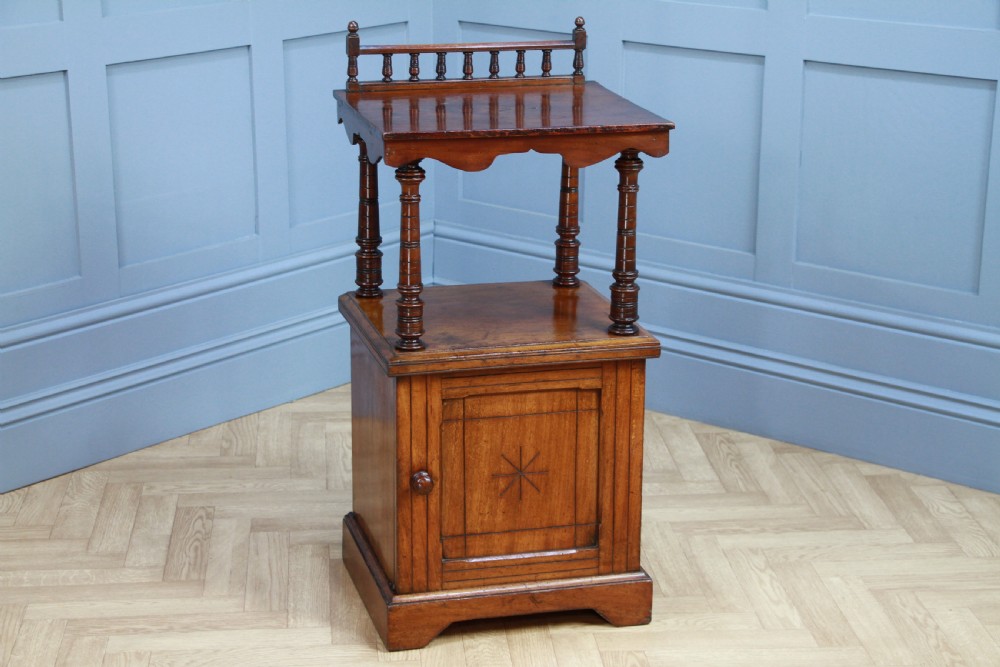 Antique Edwardian Mahogany Open Shelf Bedside Cupboard C1900 View XIV