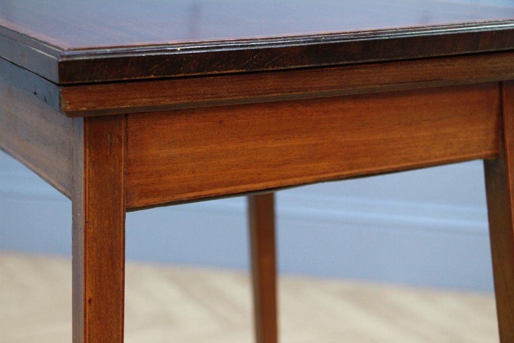 Antique Edwardian Mahogany Fold Over Card Games Small Occasional Hall Lamp Table View X