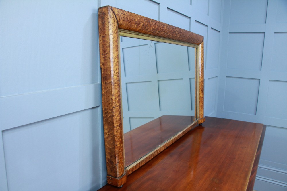 Antique Victorian Birdseye Maple & Gilt Over Mantle Fireplace Hall Mirror C1870 View VIII