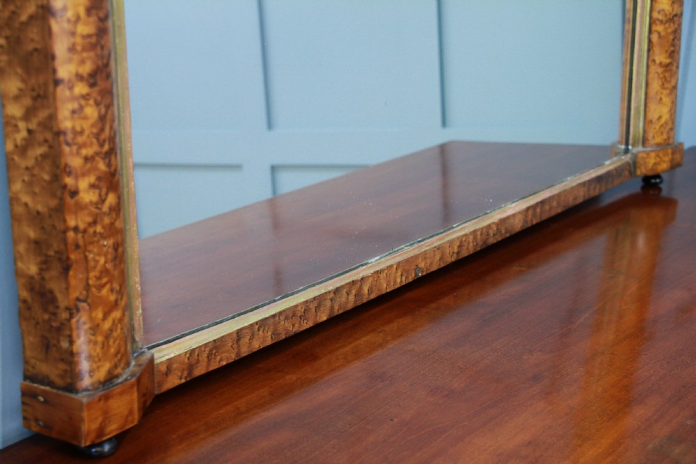 Antique Victorian Birdseye Maple & Gilt Over Mantle Fireplace Hall Mirror C1870 View IX