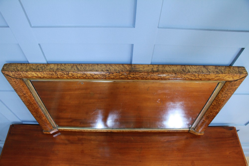 Antique Victorian Birdseye Maple & Gilt Over Mantle Fireplace Hall Mirror C1870 View XII