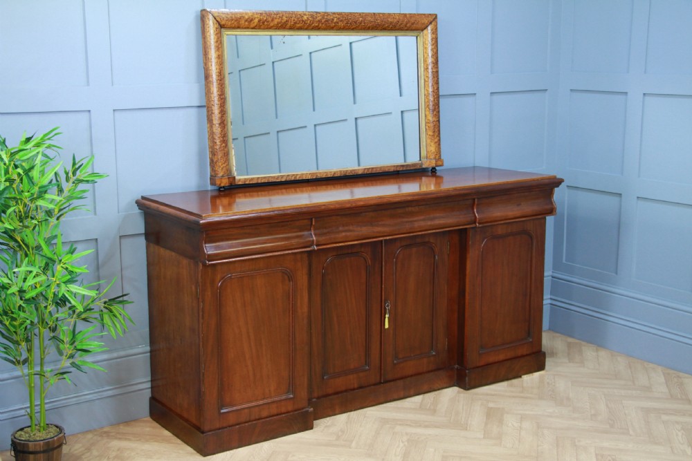 Antique Victorian Birdseye Maple & Gilt Over Mantle Fireplace Hall Mirror C1870 View XV