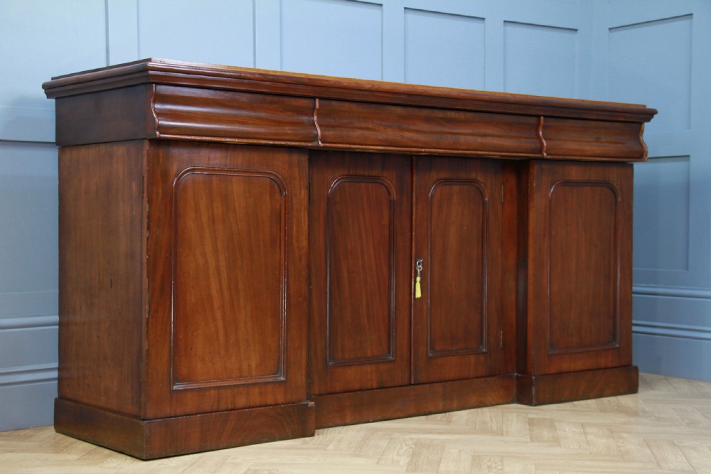 Antique Victorian Breakfront Mahogany Grand Sideboard Restored C1870 View II