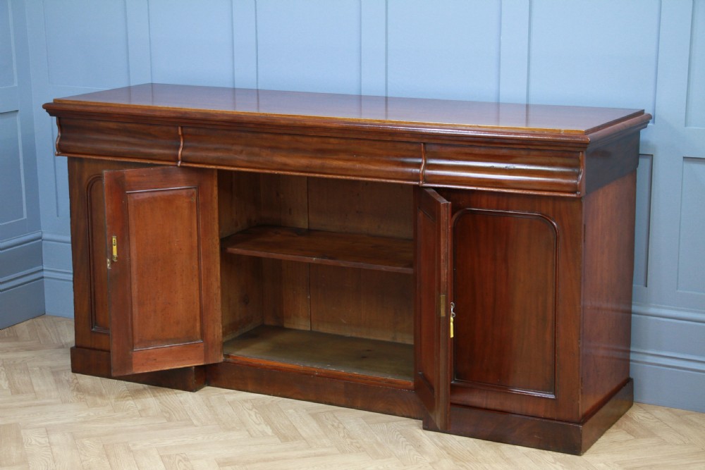Antique Victorian Breakfront Mahogany Grand Sideboard Restored C1870 View V