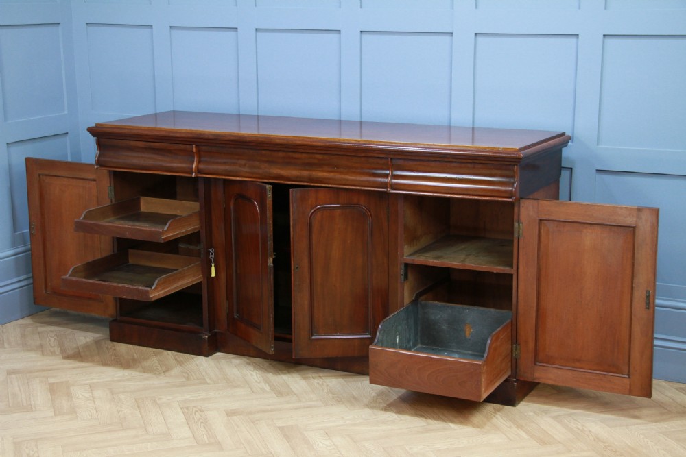 Antique Victorian Breakfront Mahogany Grand Sideboard Restored C1870 View VI