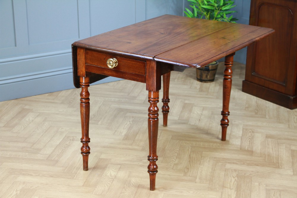 Original Antique Victorian Solid Mahogany Drop Leaf Pembroke Dining Table C1860 View III