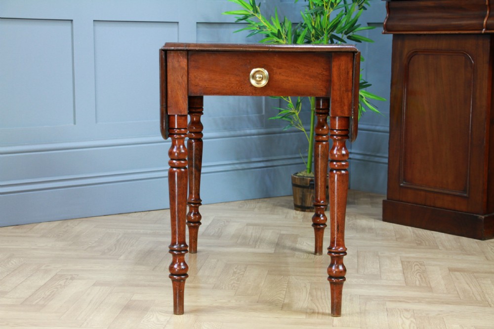 Original Antique Victorian Solid Mahogany Drop Leaf Pembroke Dining Table C1860 View VI