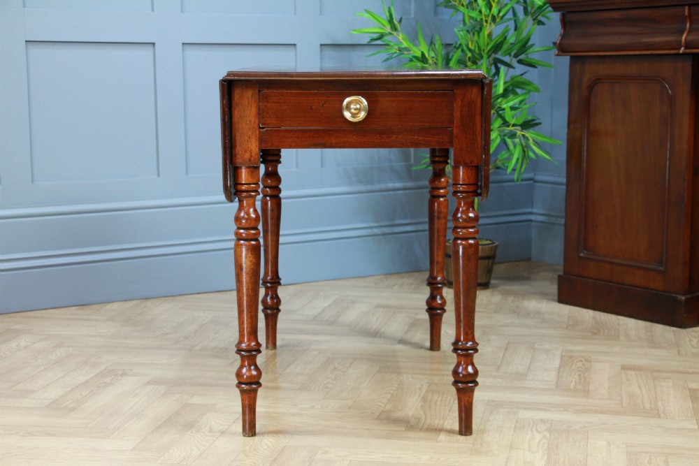 Original Antique Victorian Solid Mahogany Drop Leaf Pembroke Dining Table C1860 View VII