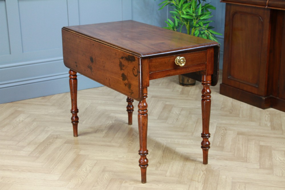 Original Antique Victorian Solid Mahogany Drop Leaf Pembroke Dining Table C1860 View VIII