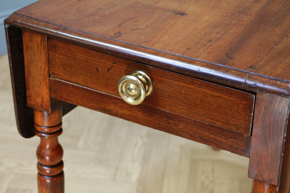 Original Antique Victorian Solid Mahogany Drop Leaf Pembroke Dining Table C1860 View IX