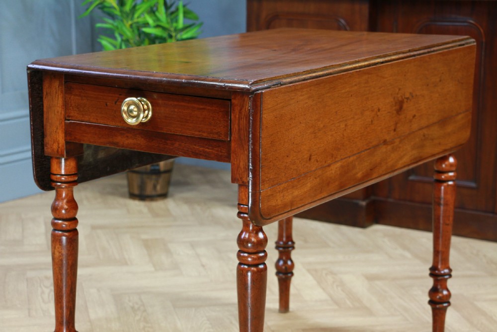 Original Antique Victorian Solid Mahogany Drop Leaf Pembroke Dining Table C1860 View XI