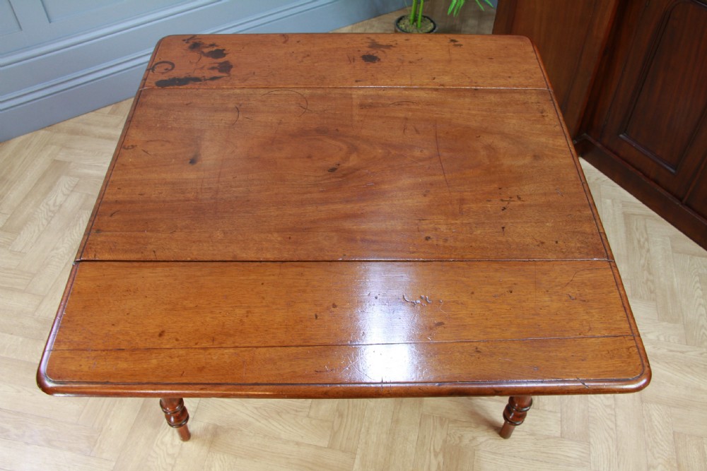 Original Antique Victorian Solid Mahogany Drop Leaf Pembroke Dining Table C1860 View XII