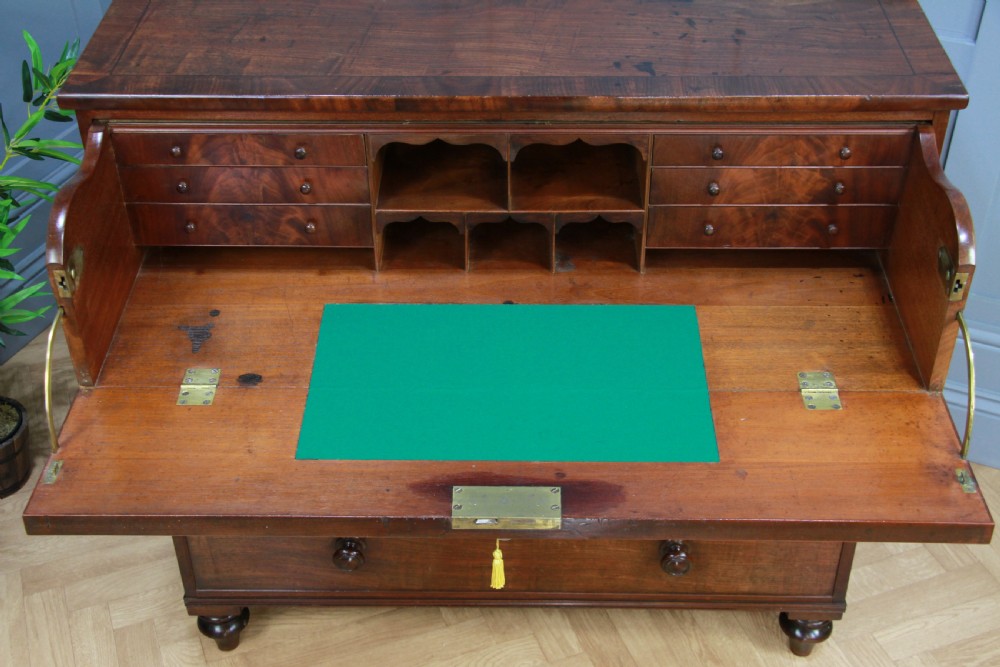 Antique George III Flame Mahogany Secretaire Chest of 4 Drawers C1790 -1800 View V