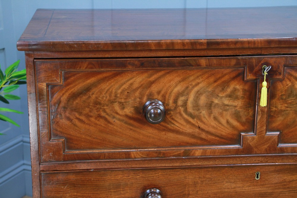 Antique George III Flame Mahogany Secretaire Chest of 4 Drawers C1790 -1800 View VIII