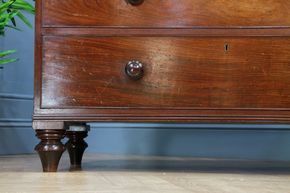 Antique George III Flame Mahogany Secretaire Chest of 4 Drawers C1790 -1800 View X