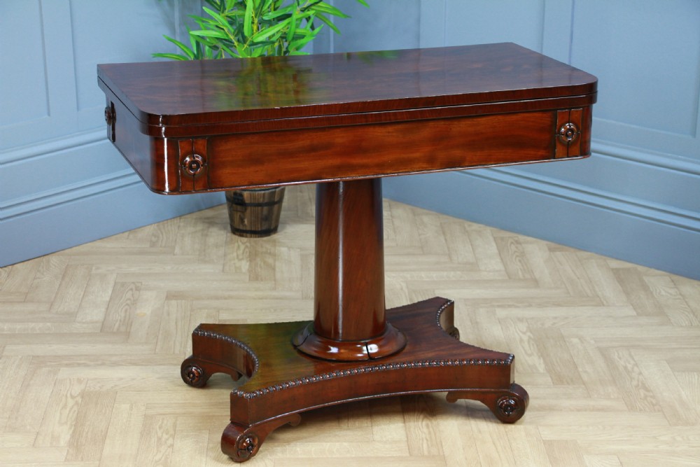 Antique Regency Mahogany Fold Over Tea Table Restored Georgian C1830