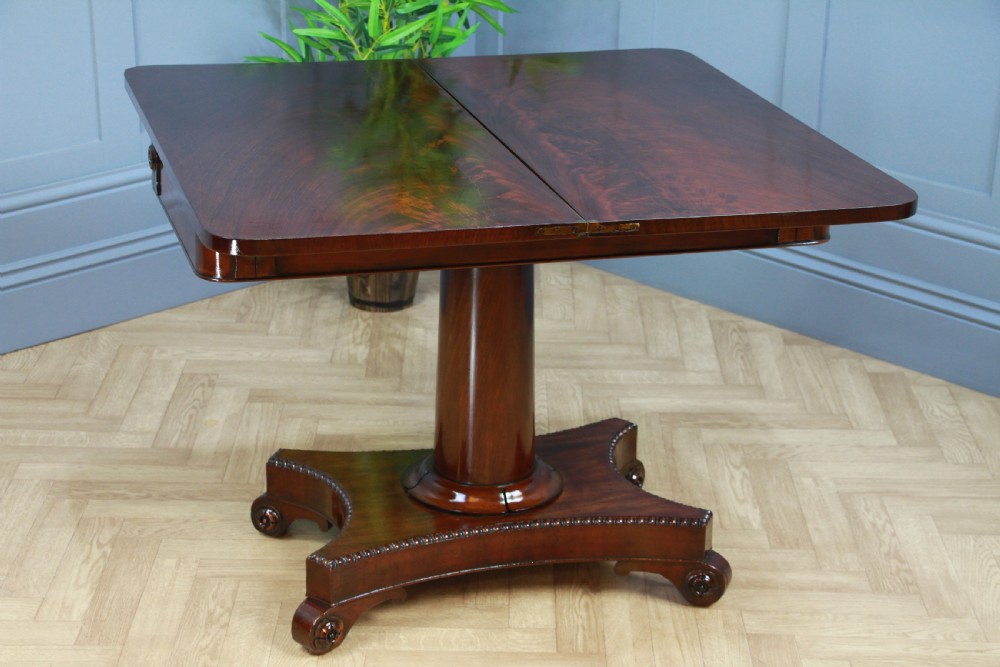 Antique Regency Mahogany Fold Over Tea Table Restored Georgian C1830 View III