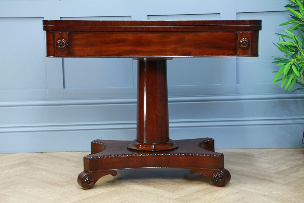Antique Regency Mahogany Fold Over Tea Table Restored Georgian C1830 View V