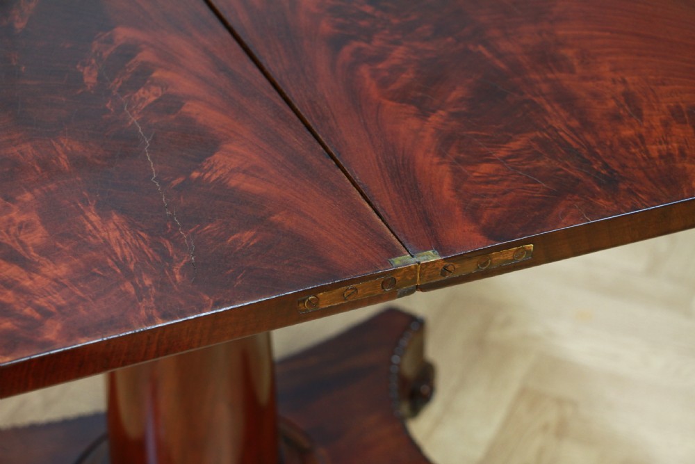 Antique Regency Mahogany Fold Over Tea Table Restored Georgian C1830 View VII