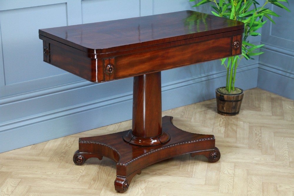 Antique Regency Mahogany Fold Over Tea Table Restored Georgian C1830 View VIII