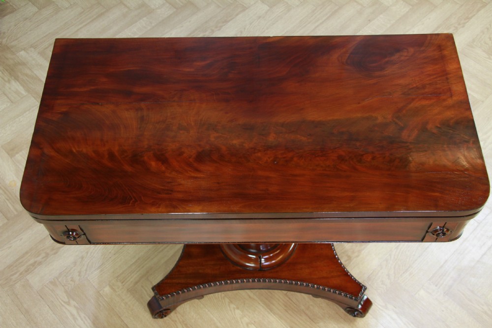 Antique Regency Mahogany Fold Over Tea Table Restored Georgian C1830 View X