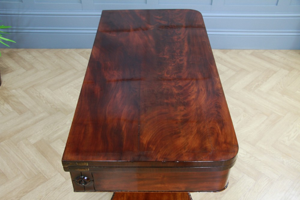 Antique Regency Mahogany Fold Over Tea Table Restored Georgian C1830 View XI