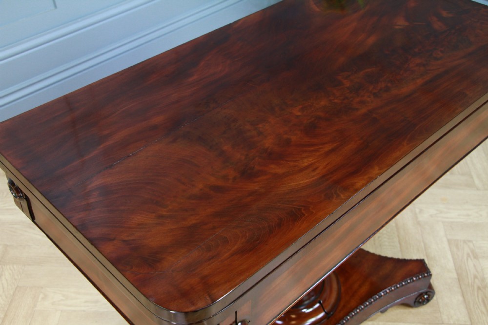 Antique Regency Mahogany Fold Over Tea Table Restored Georgian C1830 View XII