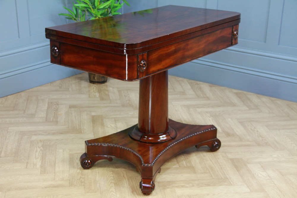 Antique Regency Mahogany Fold Over Tea Table Restored Georgian C1830 View XVI