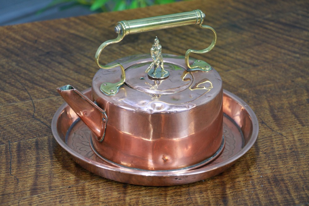 Antique Edwardian Polished Copper Small Tray Serving Platter View VI