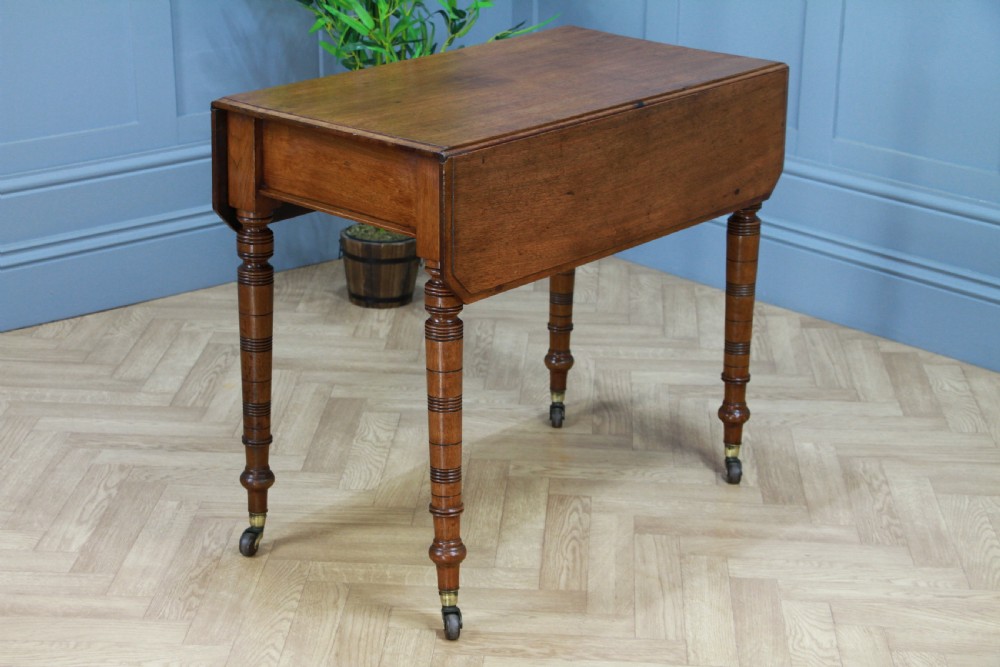Original Antique Edwardian Solid Walnut Drop Leaf Pembroke Dining Table C1890 View VII