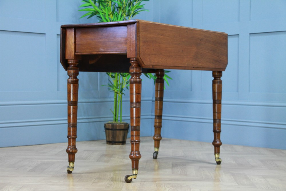 Original Antique Edwardian Solid Walnut Drop Leaf Pembroke Dining Table C1890 View XIII