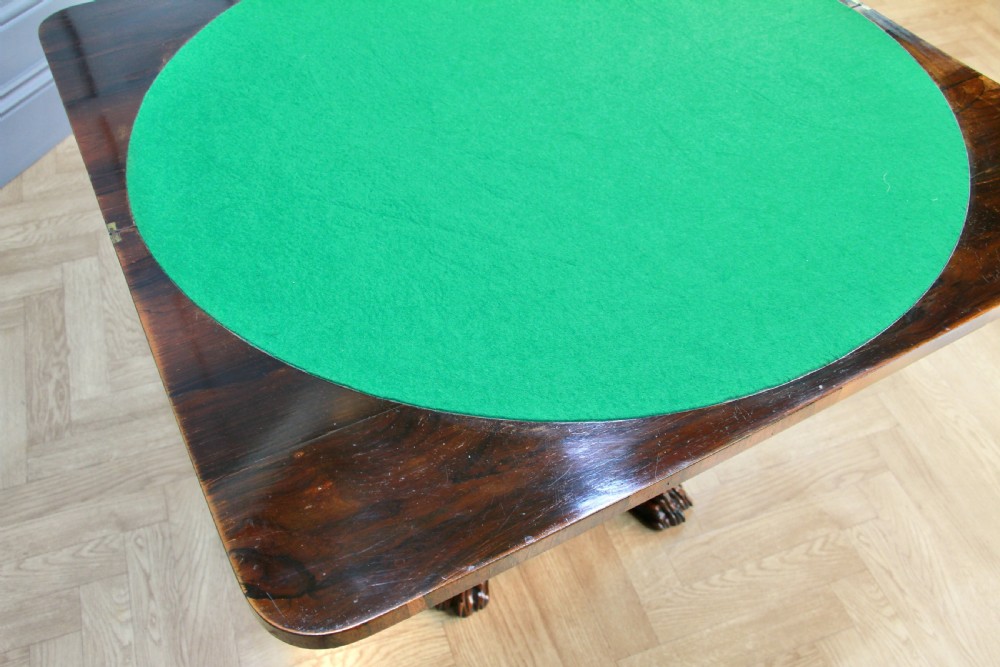 Antique Regency Georgian Rosewood Fold Over Card Games Table Hall Sofa Side 1830 View X