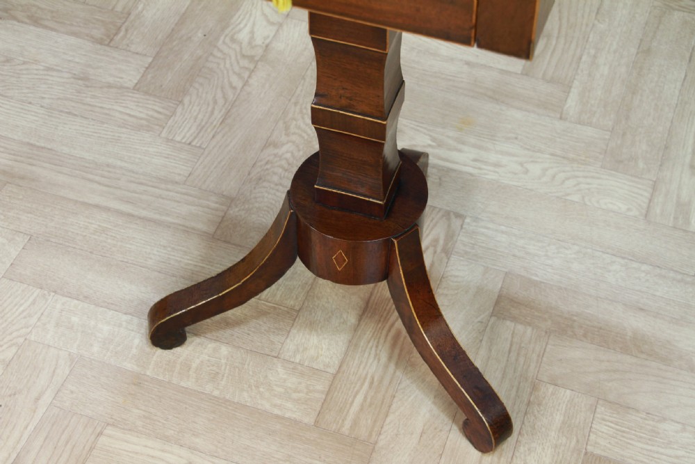 Antique Georgian Mahogany Inlaid Sewing, Work, Lamp Pedestal Table C1820
 View XVI