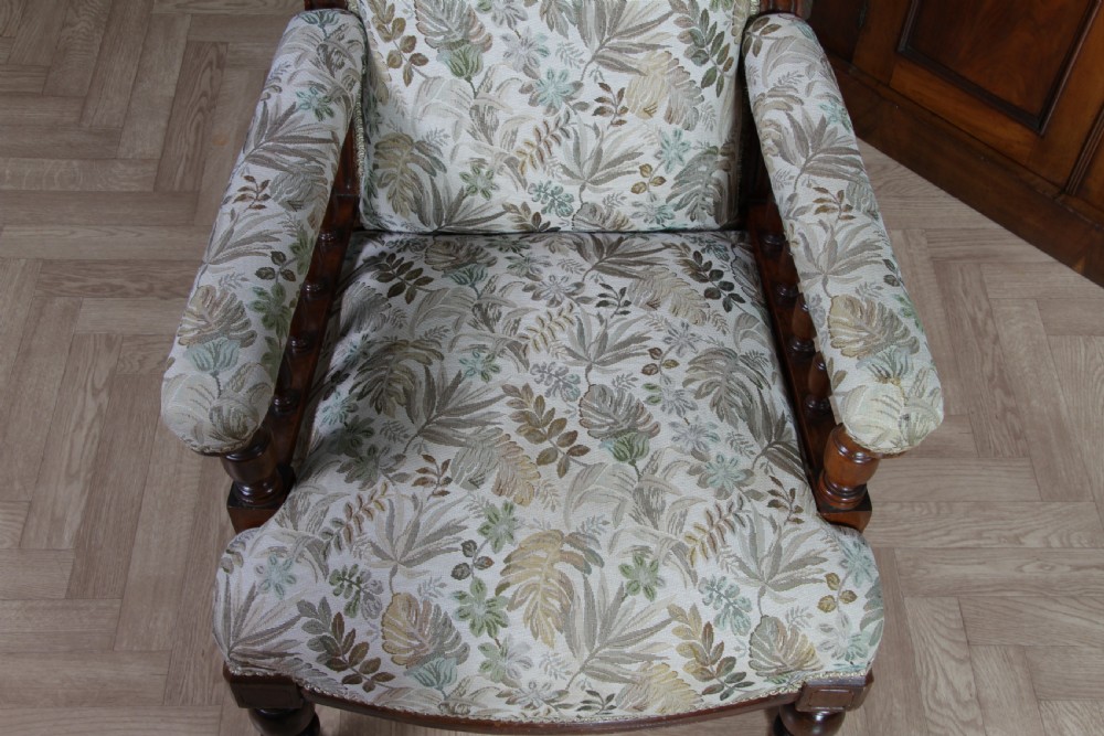 Antique Late Victorian Carved Mahogany Fireside Gents Armchair C1890 View III