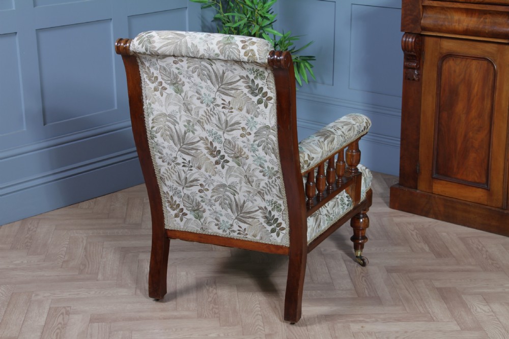 Antique Late Victorian Carved Mahogany Fireside Gents Armchair C1890 View VIII