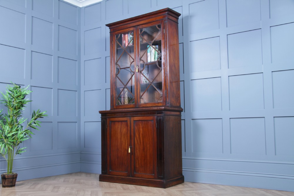 Antique Original Georgian William IV Mahogany Small Glazed Bookcase Cabinet C1830 View II