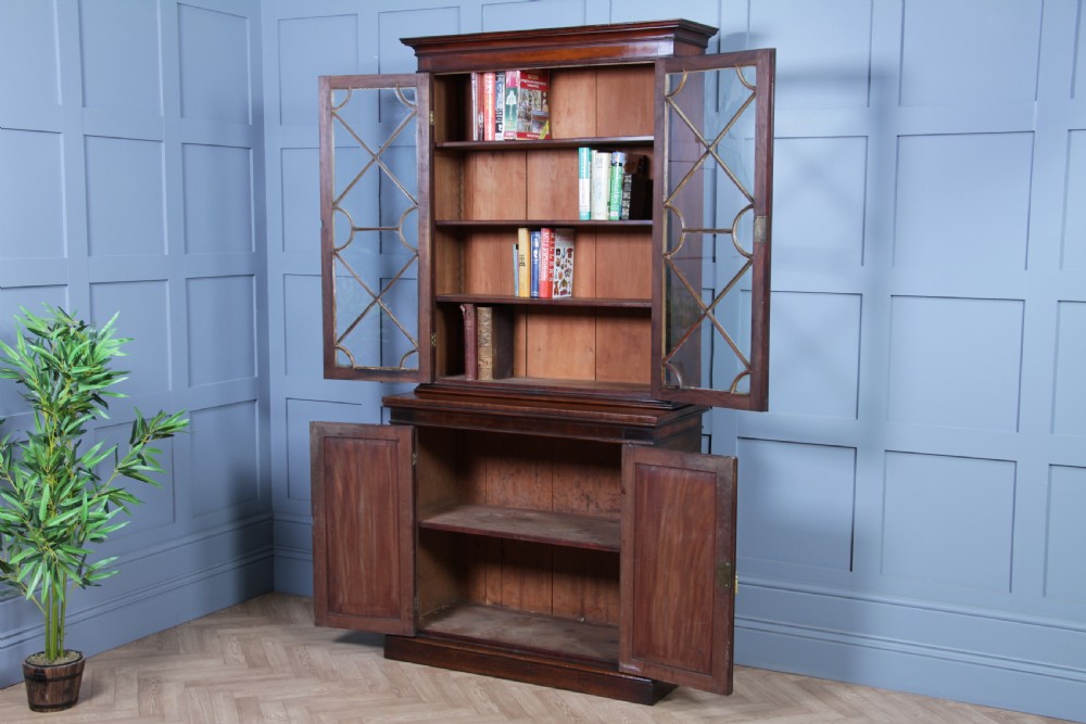 Antique Original Georgian William IV Mahogany Small Glazed Bookcase Cabinet C1830 View III