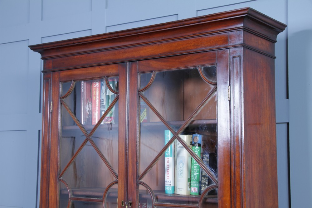 Antique Original Georgian William IV Mahogany Small Glazed Bookcase Cabinet C1830 View V